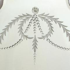 Art Deco Mirror with Laurel Wreath Detailing Chain Beveling Scalloped Borders - 1648820