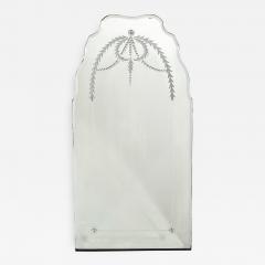 Art Deco Mirror with Laurel Wreath Detailing Chain Beveling Scalloped Borders - 1650371