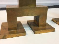 Art Deco Modernist Pair of Bronze Andirons - 428080