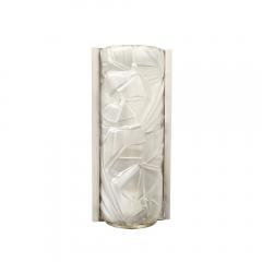 Art Deco Molded Frosted Glass w Abstract Cubist Geometric Motif Sconces - 4265770