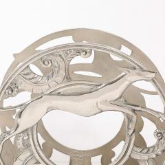 Art Deco Nickeled Bronze Magazine Stand of Stylized Leaping Greyhound - 4745171