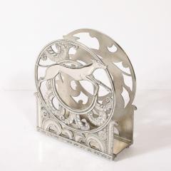 Art Deco Nickeled Bronze Magazine Stand of Stylized Leaping Greyhound - 4745190