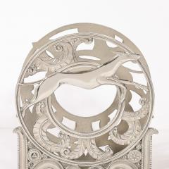 Art Deco Nickeled Bronze Magazine Stand of Stylized Leaping Greyhound - 4745208