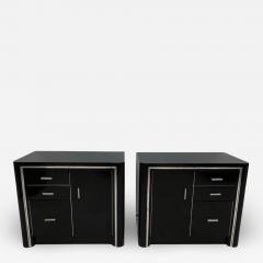 Art Deco Nightstands Black lacquer and Metal France circa 1940 - 2516802