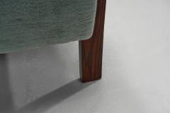 Art Deco Oak Armchair Upholstered in Teal Fabric Europe ca 1930s - 4136115