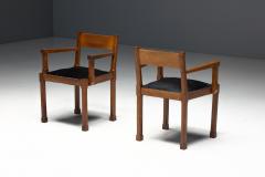 Art Deco Oak Armchairs Netherlands 1920s - 4632362