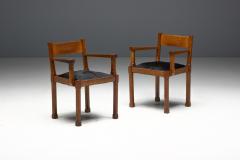 Art Deco Oak Armchairs Netherlands 1920s - 4632370