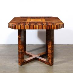 Art Deco Occasional Table in Bookmatched Zebrawood with Walnut Elm Marquetry - 2704924