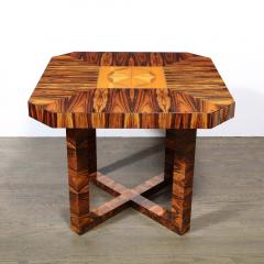 Art Deco Occasional Table in Bookmatched Zebrawood with Walnut Elm Marquetry - 2704953