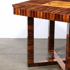 Art Deco Occasional Table in Bookmatched Zebrawood with Walnut Elm Marquetry - 2704967