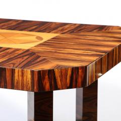 Art Deco Occasional Table in Bookmatched Zebrawood with Walnut Elm Marquetry - 2704972