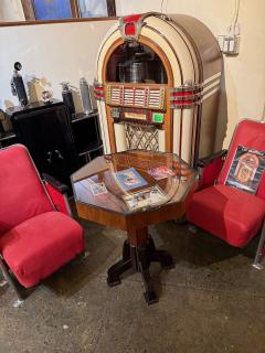 Art Deco Octagonal Display Table with Glass Top and Sculptural Base - 4046271