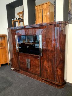 Art Deco Office Cabinet Rosewood Veneer and Black Lacquer France circa 1930 - 2403356