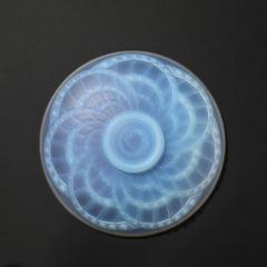 Art Deco Opalescent Molded and Frosted Glass Centerpiece Bowl Signed J Landier - 4347627