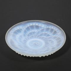 Art Deco Opalescent Molded and Frosted Glass Centerpiece Bowl Signed J Landier - 4347630