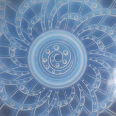 Art Deco Opalescent Molded and Frosted Glass Centerpiece Bowl Signed J Landier - 4347631