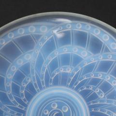 Art Deco Opalescent Molded and Frosted Glass Centerpiece Bowl Signed J Landier - 4347635