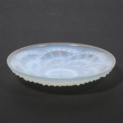 Art Deco Opalescent Molded and Frosted Glass Centerpiece Bowl Signed J Landier - 4347636