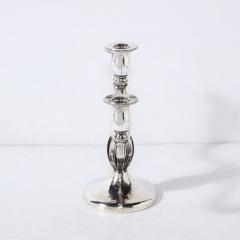 Art Deco Pair of Black Starr Gorham Sterling Silver Petal Form Candelabras - 3197669