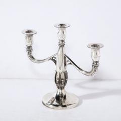 Art Deco Pair of Black Starr Gorham Sterling Silver Petal Form Candelabras - 3197673