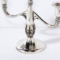 Art Deco Pair of Black Starr Gorham Sterling Silver Petal Form Candelabras - 3197700