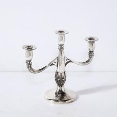 Art Deco Pair of Black Starr Gorham Sterling Silver Petal Form Candelabras - 3197731