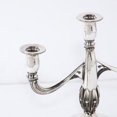 Art Deco Pair of Black Starr Gorham Sterling Silver Petal Form Candelabras - 3197745