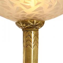 Art Deco Pair of Etched Glass and Bronze Cornucopia Sconces 1930s - 3233898