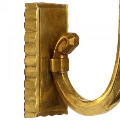 Art Deco Pair of Etched Glass and Bronze Cornucopia Sconces 1930s - 3233900