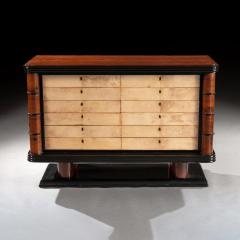 Art Deco Palisander Commode of Unusual Form With Parchment Covered Drawers - 4557696
