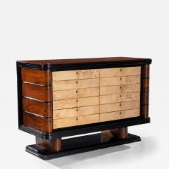 Art Deco Palisander Commode of Unusual Form With Parchment Covered Drawers - 4558681