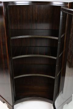 Art Deco Palisander Display Cabinet With Curved Glass Panel France ca 1930 - 3386613
