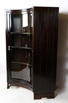 Art Deco Palisander Display Cabinet With Curved Glass Panel France ca 1930 - 3386616