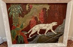 Art Deco Panther Painting French 1920s - 3810883