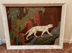 Art Deco Panther Painting French 1920s - 3810926