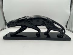 Art Deco Panther Sculpture Black Lacquer Ceramic France circa 1930 - 2615505