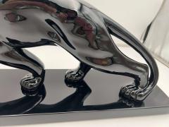 Art Deco Panther Sculpture Black Lacquer Ceramic France circa 1930 - 2615526