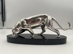 Art Deco Panther Sculpture Silver Plated France circa 1930 - 3567640