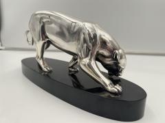 Art Deco Panther Sculpture Silver Plated France circa 1930 - 3567644