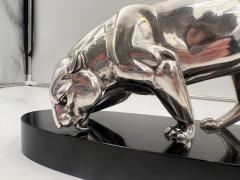 Art Deco Panther Sculpture Silver Plated France circa 1930 - 3567648