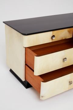 Art Deco Parchment and Ebonized Double Chest of Drawers - 1703507