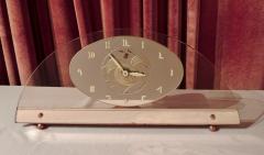 Art Deco Peach Mirrored Electric Clock - 1601019