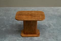 Art Deco Pedestal Side Table in Wood with Expressive Grain 1930s - 4394586