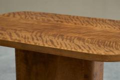 Art Deco Pedestal Side Table in Wood with Expressive Grain 1930s - 4394590