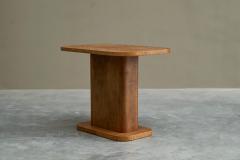 Art Deco Pedestal Side Table in Wood with Expressive Grain 1930s - 4394591