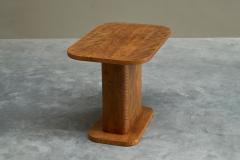 Art Deco Pedestal Side Table in Wood with Expressive Grain 1930s - 4394614