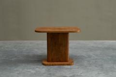 Art Deco Pedestal Side Table in Wood with Expressive Grain 1930s - 4394621