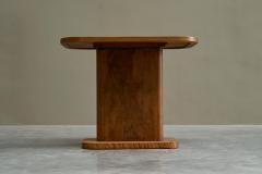 Art Deco Pedestal Side Table in Wood with Expressive Grain 1930s - 4394624