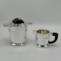Art Deco Period Sterling Silver Five Piece Tea Coffee Service Belgium circa 1930 - 4422443