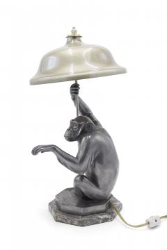 Art Deco Pewter Monkey Table Lamps - 1377504